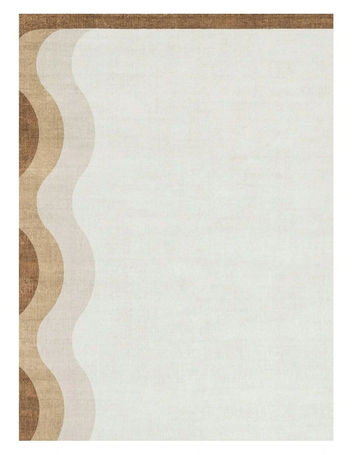 Matera Scalloped Washable Rug in Brown image 6