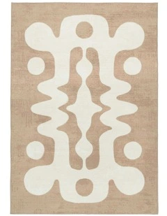 Farino Abstract Washable Rug in Beige