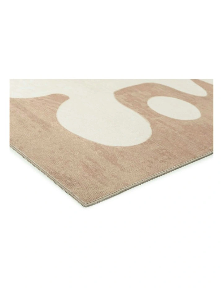 Farino Abstract Washable Rug in Beige image 2