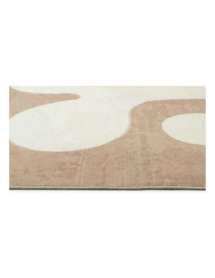 Farino Abstract Washable Rug in Beige image 3