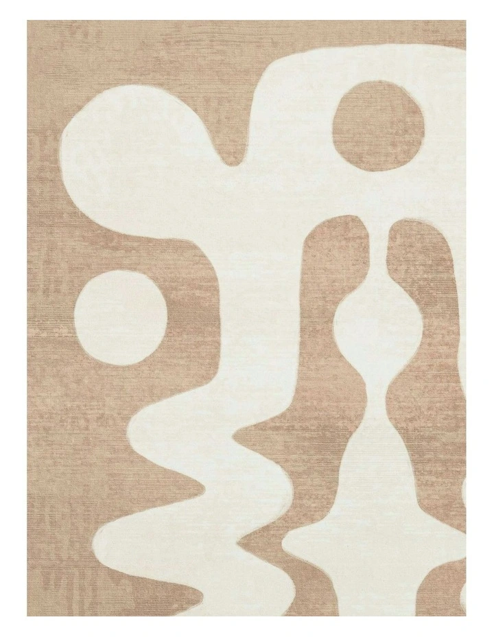 Farino Abstract Washable Rug in Beige image 6