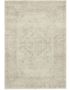 Castile Traditional Floral Washable Rug in Taupe