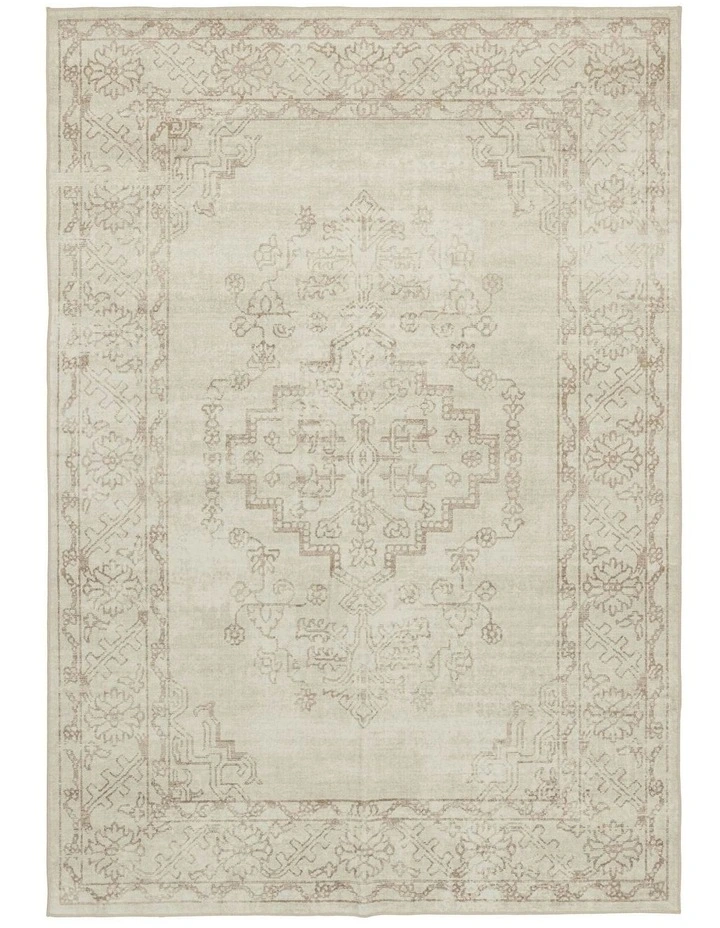 Castile Traditional Floral Washable Rug in Taupe image 1