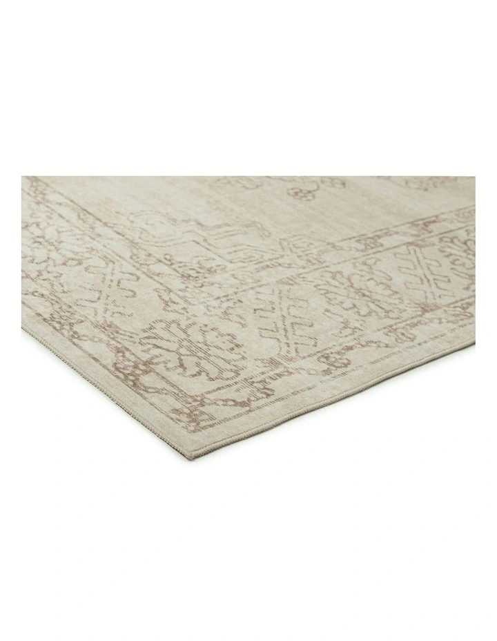 Castile Traditional Floral Washable Rug in Taupe image 2