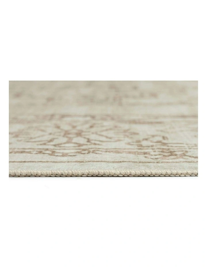 Castile Traditional Floral Washable Rug in Taupe image 4