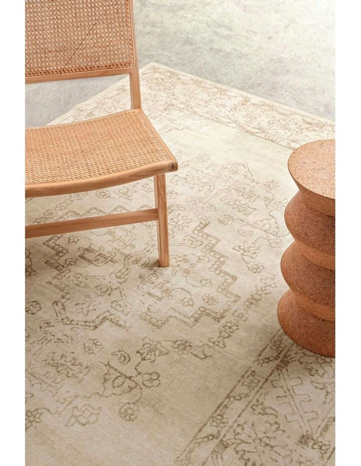 Castile Traditional Floral Washable Rug in Taupe image 6