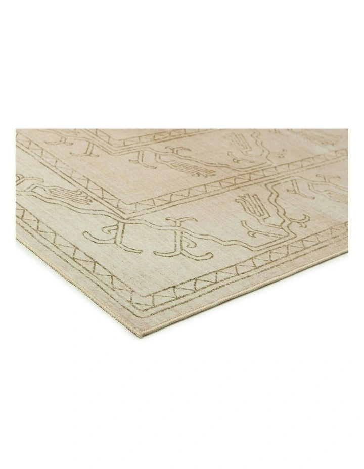 Teruel Traditional Washable Rug in Beige image 2