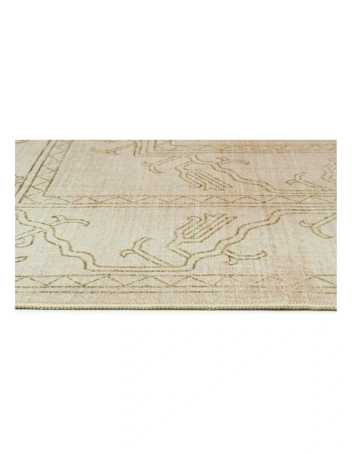Teruel Traditional Washable Rug in Beige image 3