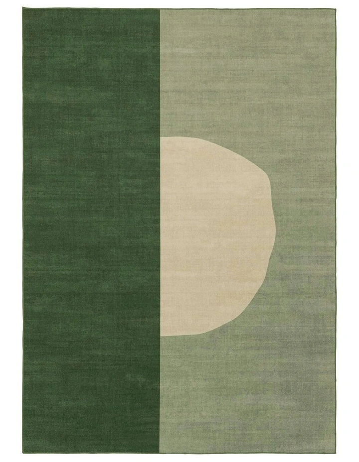 Barrio Washable Rug in Green/Cream image 1