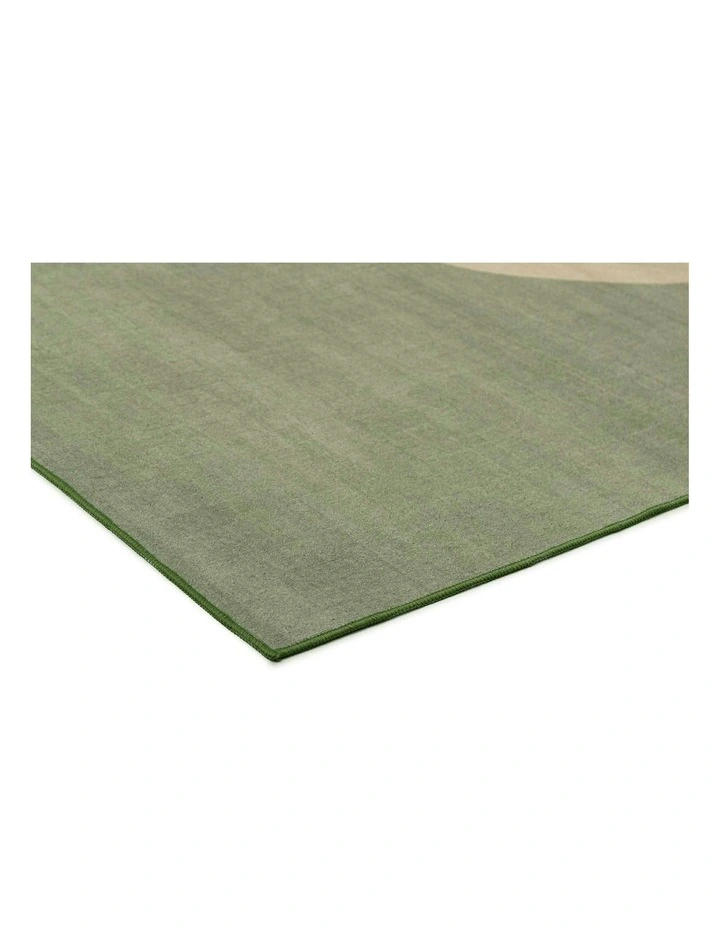 Barrio Washable Rug in Green/Cream image 2