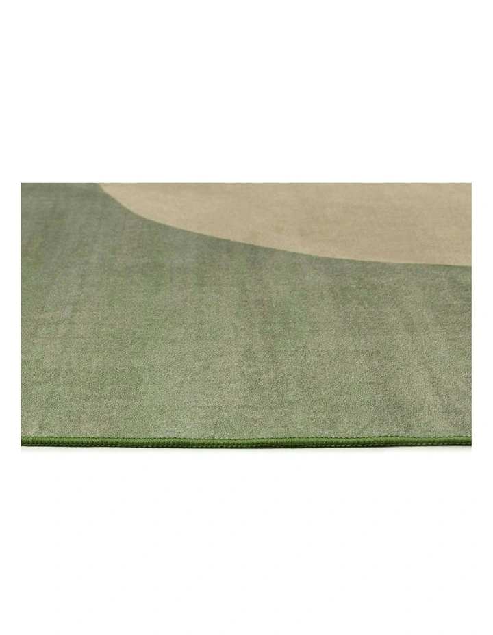 Barrio Washable Rug in Green/Cream image 3