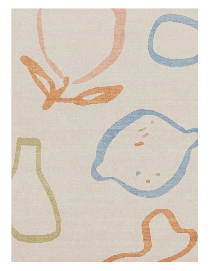 Goro Colourful Washable Rug in Beige image 6