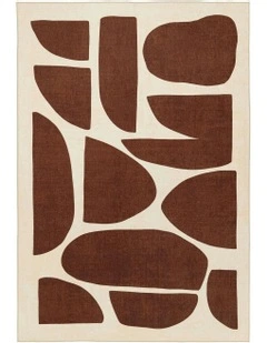 Soho Printed Washable Rug in Brown