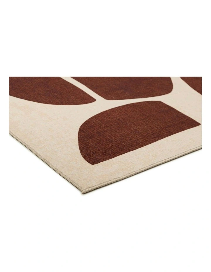 Soho Printed Washable Rug in Brown image 2