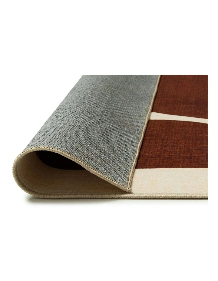 Soho Printed Washable Rug in Brown image 4