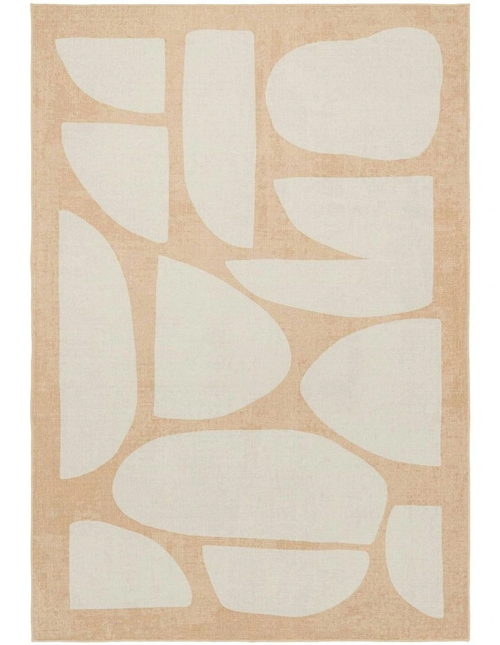 Tribeca Printed Washable Rug in Beige image 1
