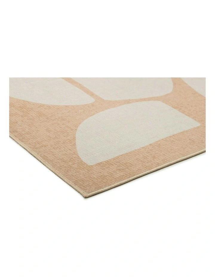 Tribeca Printed Washable Rug in Beige image 2