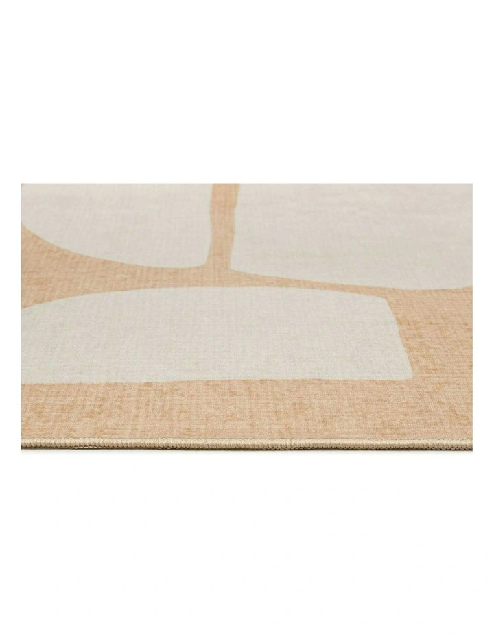 Tribeca Printed Washable Rug in Beige image 3
