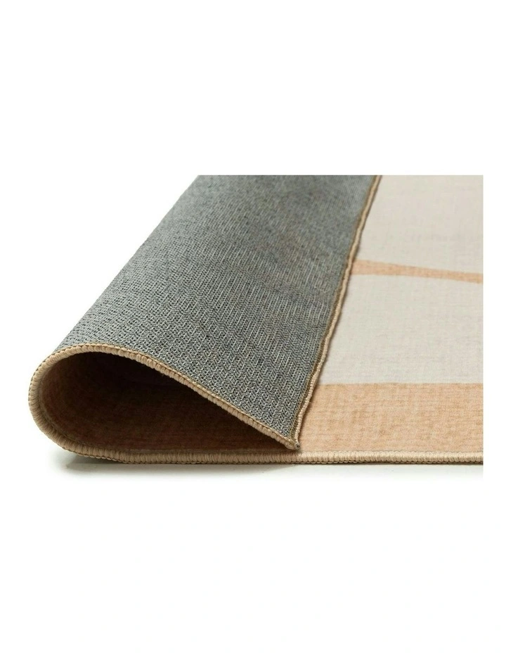 Tribeca Printed Washable Rug in Beige image 4