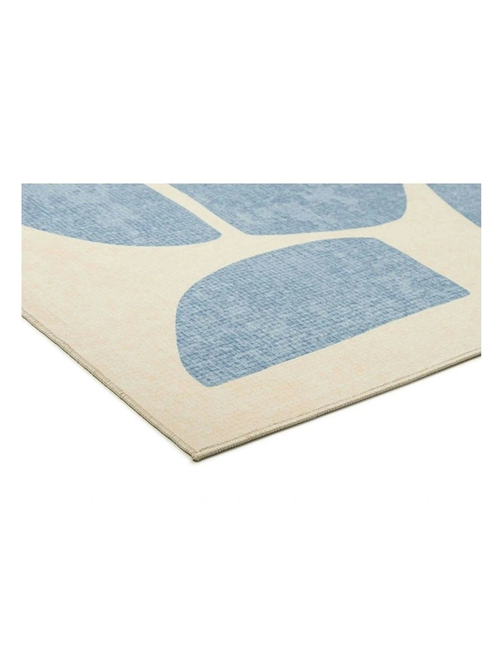 Noho Printed Washable Rug in Blue image 2