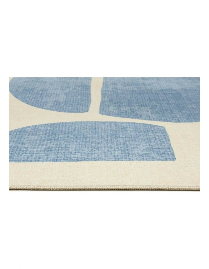 Noho Printed Washable Rug in Blue image 3