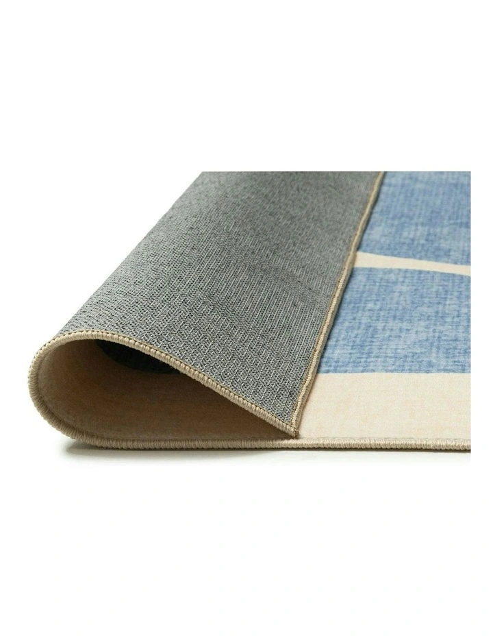 Noho Printed Washable Rug in Blue image 4
