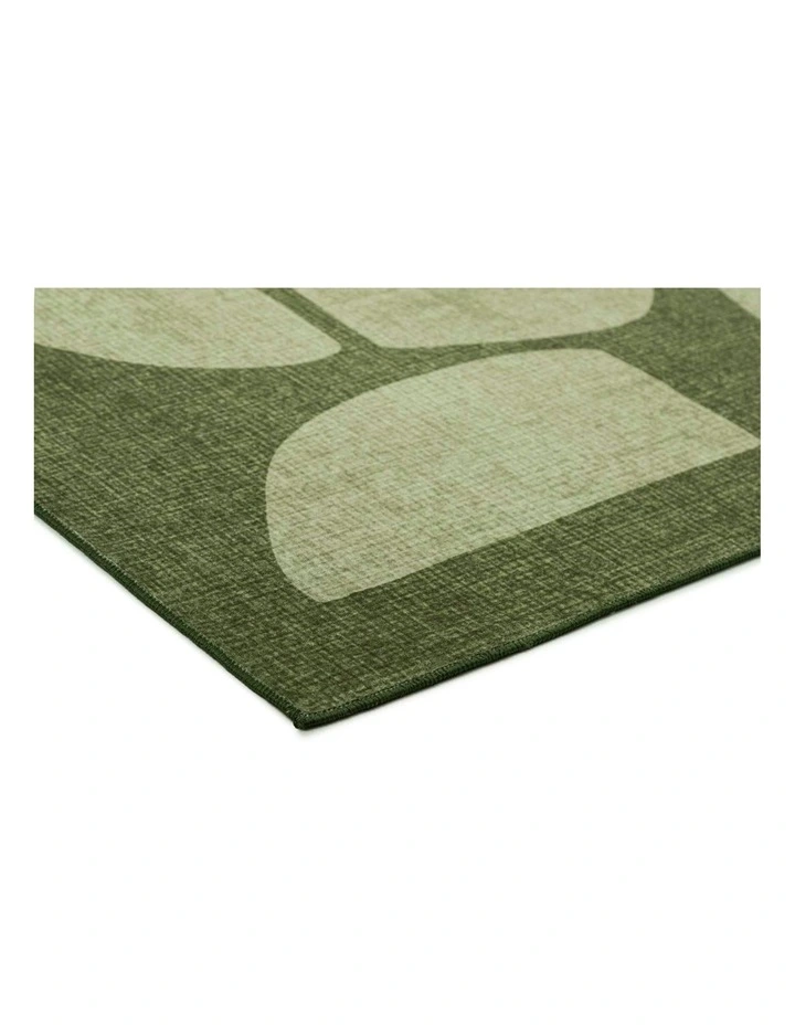 Brookhaven Printed Washable Rug in Green image 2