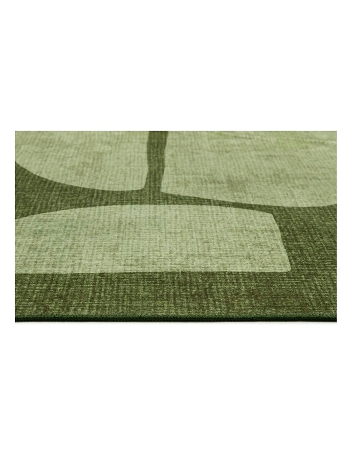 Brookhaven Printed Washable Rug in Green image 3
