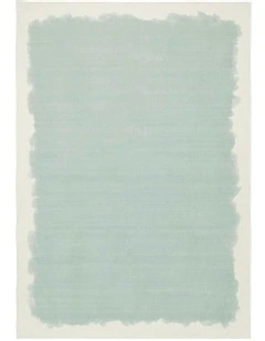 Foggia Printed Washable Rug in Blue
