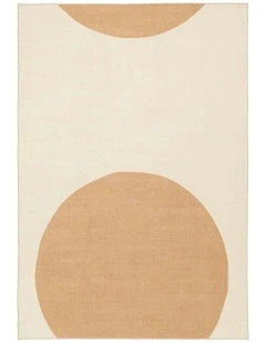 Carretera Printed Washable Rug in Orange/Cream