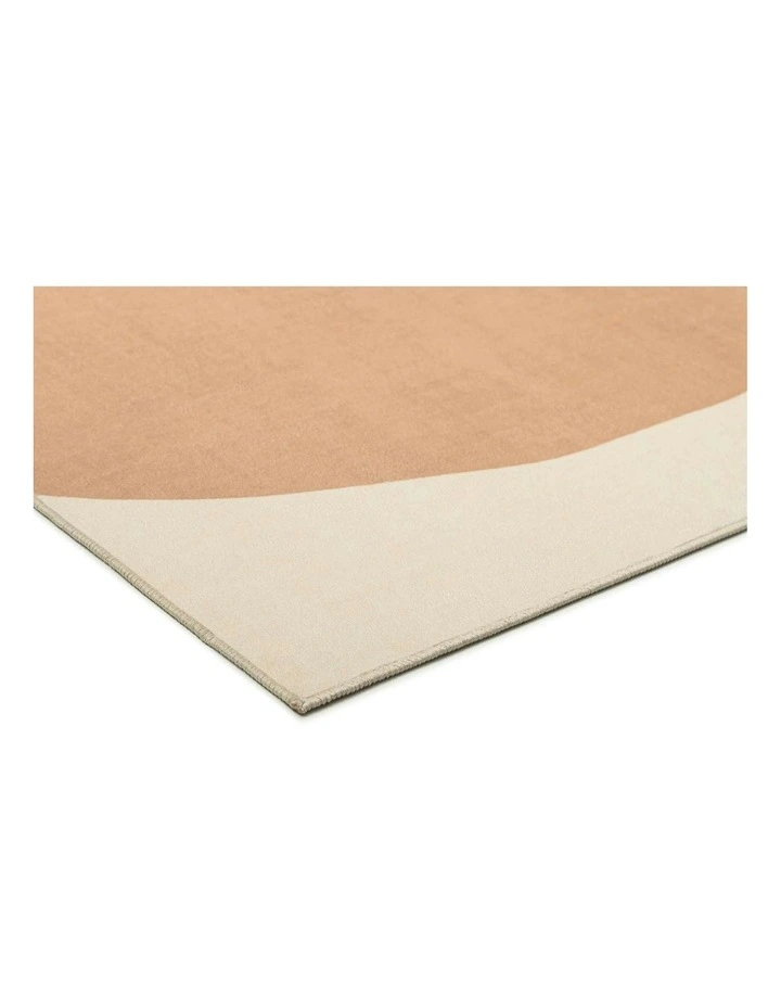 Carretera Printed Washable Rug in Orange/Cream image 2