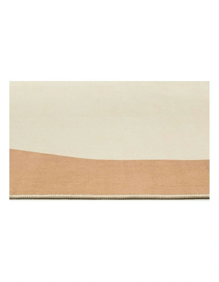 Carretera Printed Washable Rug in Orange/Cream image 3
