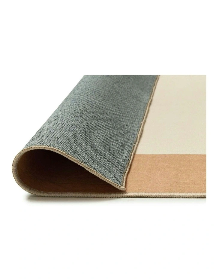 Carretera Printed Washable Rug in Orange/Cream image 4