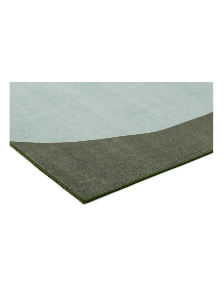 Marcado Printed Washable Rug in Green/Blue image 2