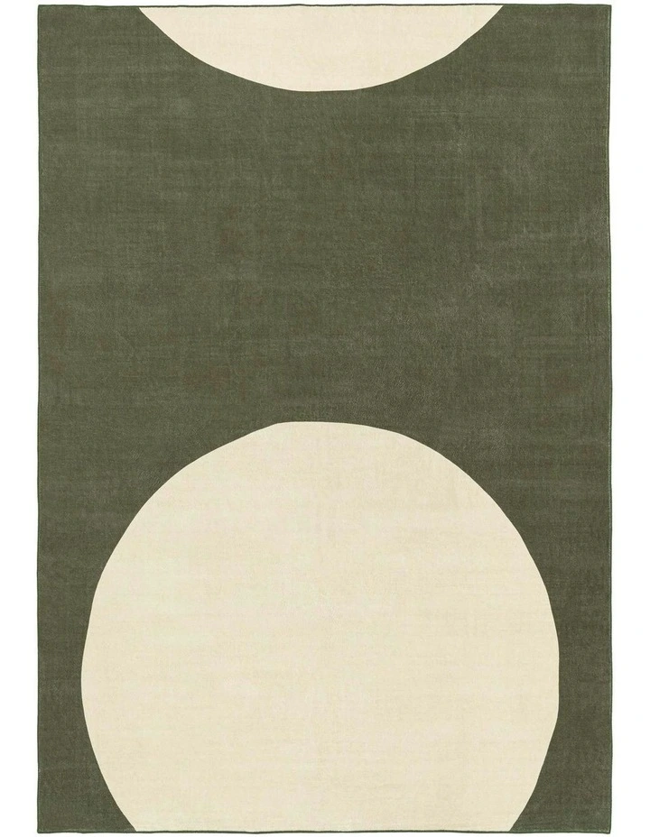 Torres Printed Washable Rug in Forest Green image 1