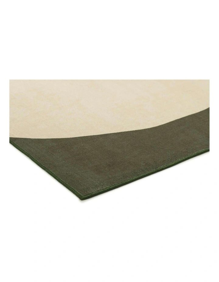 Torres Printed Washable Rug in Forest Green image 2