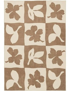 Perivale Printed Washable Rug in Brown