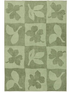 Knightsbridge Printed Washable Rug in Green