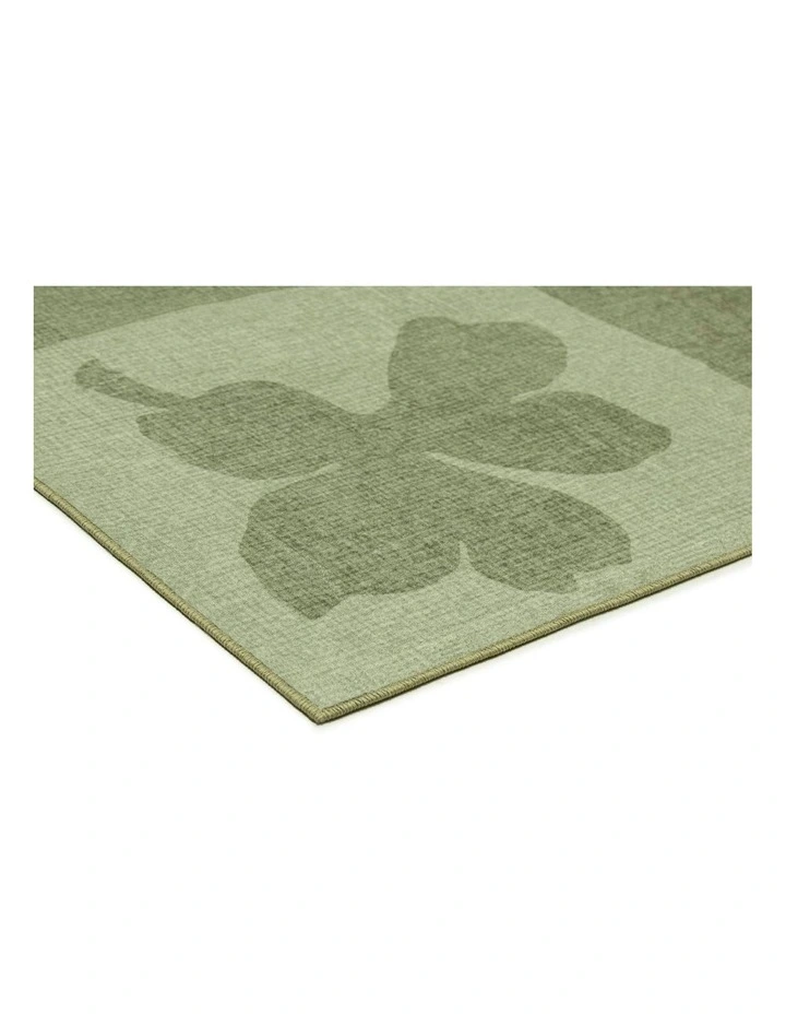 Knightsbridge Printed Washable Rug in Green image 2