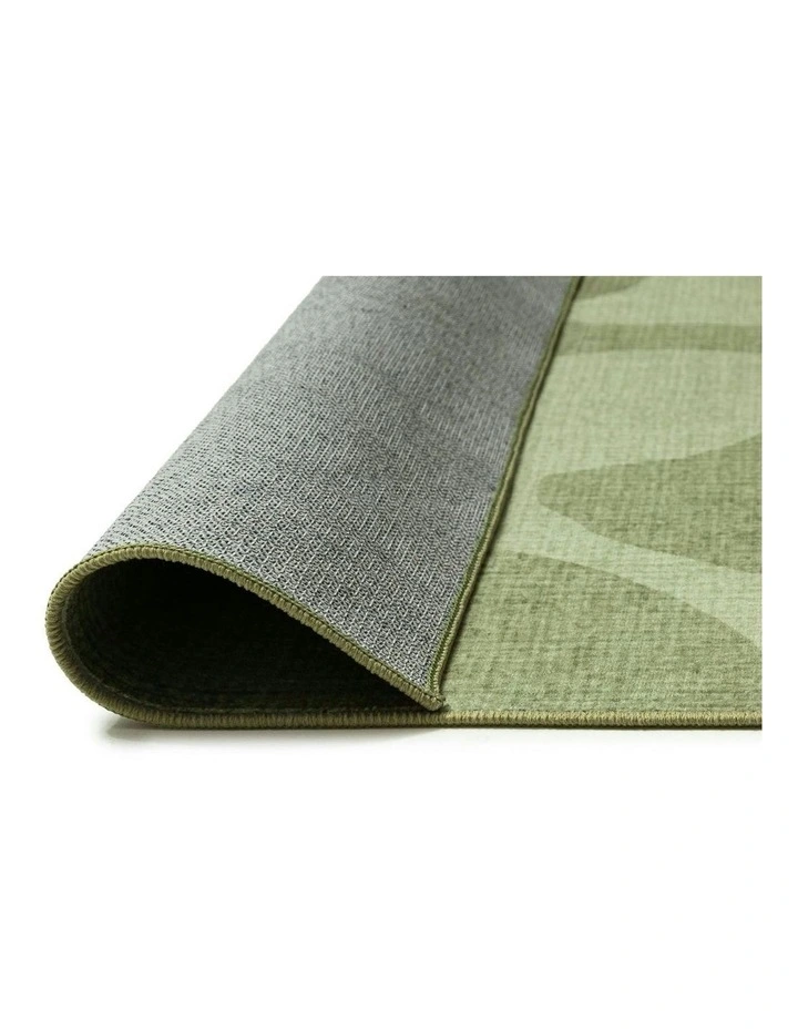 Knightsbridge Printed Washable Rug in Green image 4