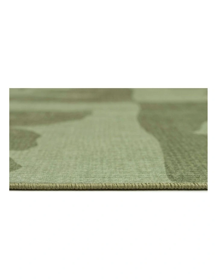 Knightsbridge Printed Washable Rug in Green image 5