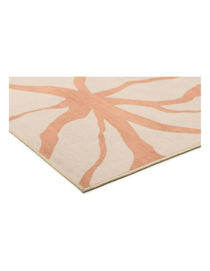 Anerley Printed Washable Rug in Coral/Cream image 2