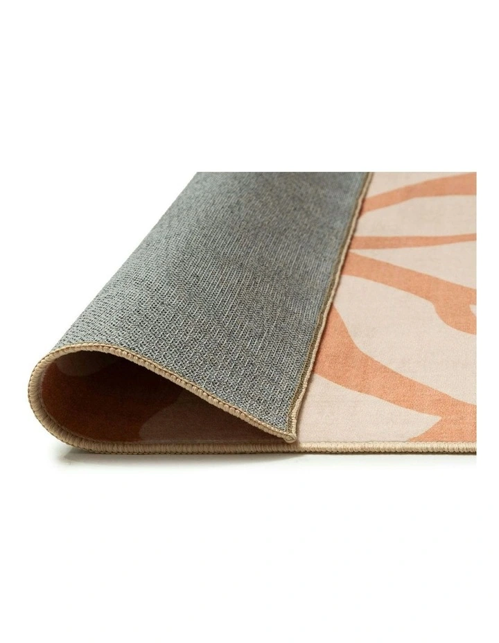 Anerley Printed Washable Rug in Coral/Cream image 4
