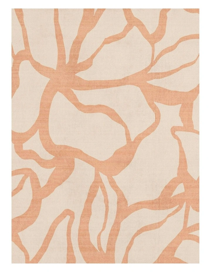 Anerley Printed Washable Rug in Coral/Cream image 6