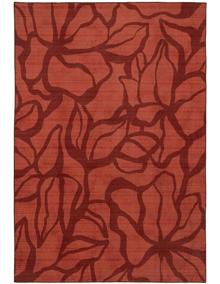Beckton Printed Washable Rug in Red image 1
