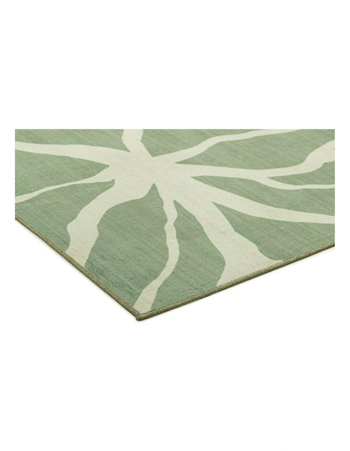 Farringdon Printed Washable Rug in Green image 2