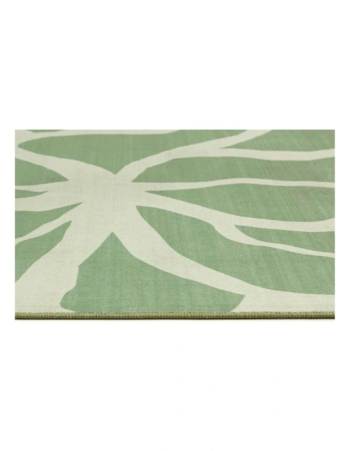 Farringdon Printed Washable Rug in Green image 3
