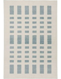 Wingate Printed Washable Rug in Blue