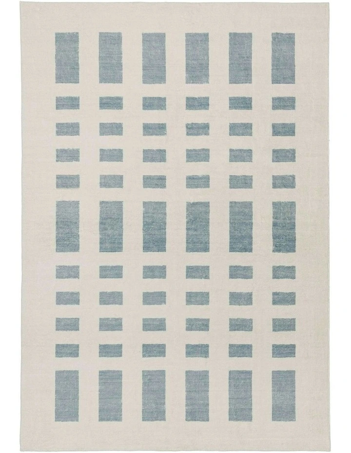 Wingate Printed Washable Rug in Blue image 1