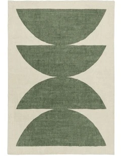 Lenox Printed Washable Rug in Green